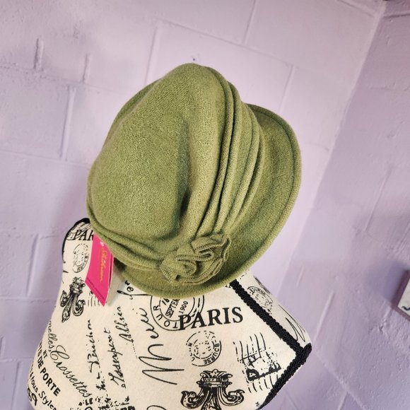 NWT Shihreen Chartreuse Wool Hat - Picture 2 of 6